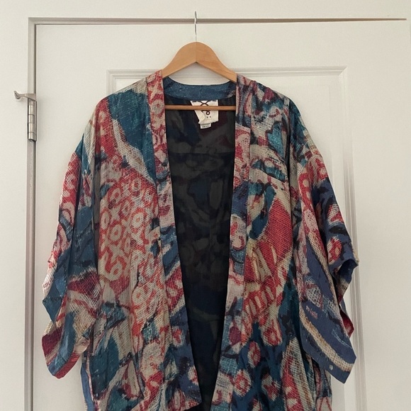 Figue Nomad Silk Patterned Fringe Kimono - Picture 9 of 9